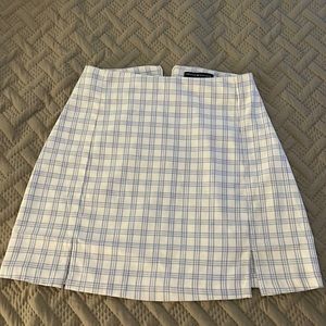 Brandy Melville Blue and White Slit Skirt